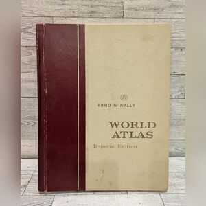 Rand McNally World Atlas Imperial Edition - Red and Cream